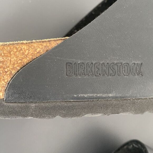 Birkenstock Arizona Birko-Flor Black Leather Sandals US 8-8.5 Boho Coastal Beach - Picture 6 of 15